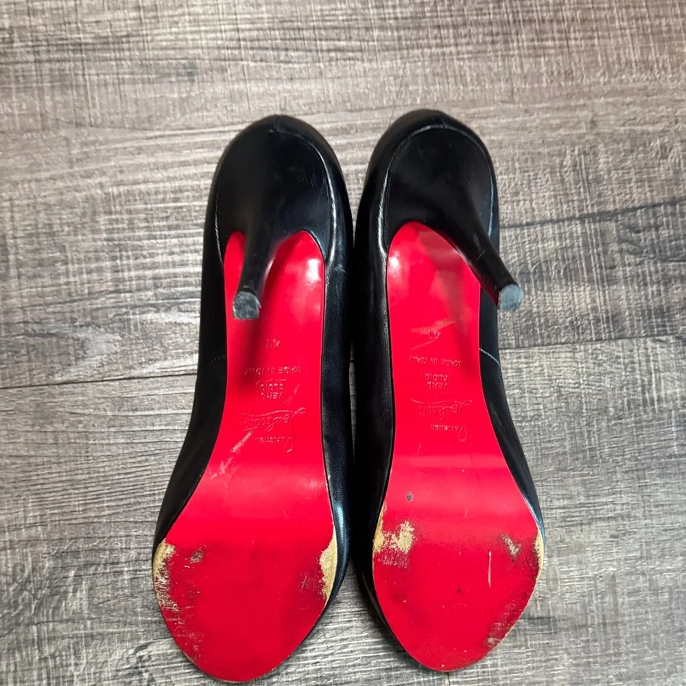 Christian Louboutin Black Peep Toe Heels - Picture 11 of 15